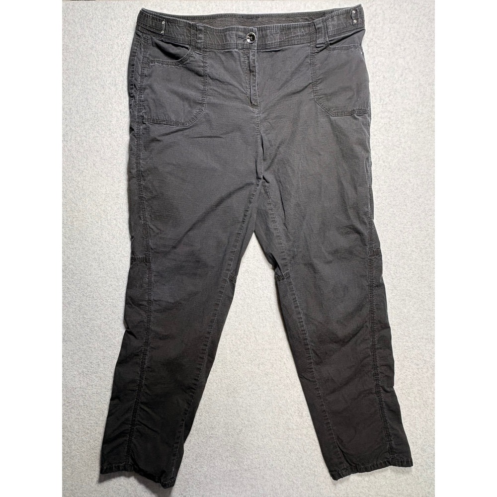 Chicos Zenergy Gray Ripstop Utility Pants Size 2.5 XL Elastic Waist Outdoor